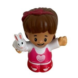 Little People Mia Figure with Bunny, Fisher-Price Pink Dress